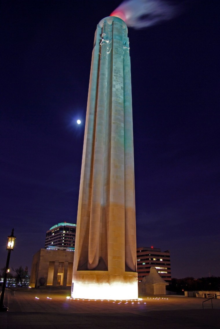 Liberty Memorial at night